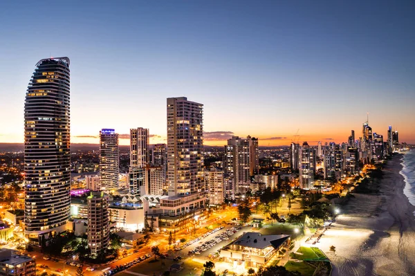 Broadbeach Costa Dorada Atardecer Queensland Australia — Foto de Stock