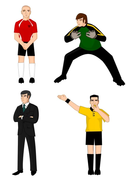 Colección de personajes principales del fútbol Ilustraciones De Stock Sin Royalties Gratis