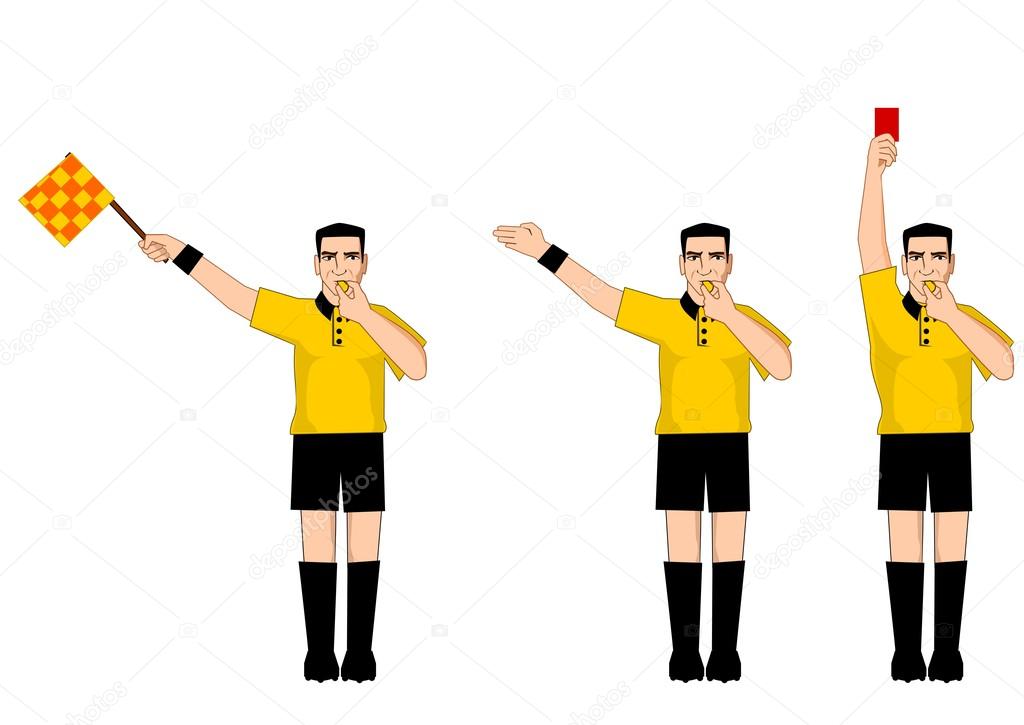 Collection of football referee gestures — Stock Vector © vitalyusov