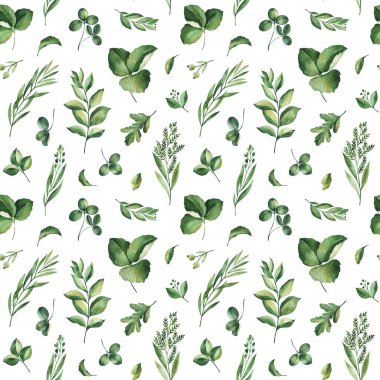 Elle çizilmiş suluboya çiçekleri ile kusursuz desen.