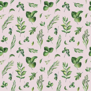 Elle çizilmiş suluboya çiçekleri ile kusursuz desen.