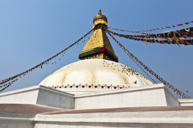 bodhnath stupa Kathmandu - nepal dua bayrakları ile