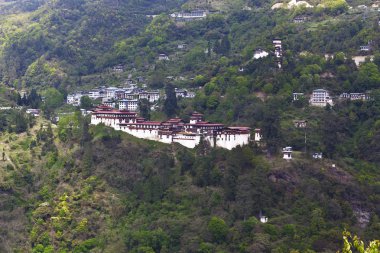Trongsa Dzong monastery in Trongsa, Central Bhutan clipart