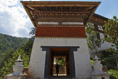 giriş kapısı lhuentse dzong Doğu Bhutan'da - Asya