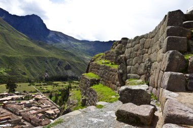 ollantaytambo - cuzco, Peru, Güney Amerika yanında sacred Valley bir kale kalıntıları Inca