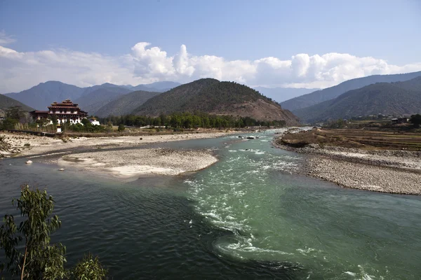 Pungtang Dechen Photrang Dzong in Punakha - Central Bhutan — Stock Photo, Image