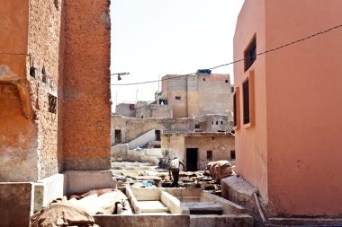 deri eski Tabakhane medina (eski şehir) Marakeş, Fas Merkezi, Kuzey Afrika.