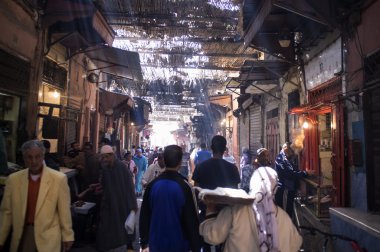 Busy souk in Marrakesh - Central Morocco clipart