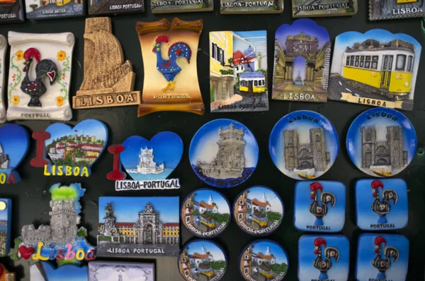 Magnets souvenirs from Lisbon city (Portugal) — Stock Photo, Image