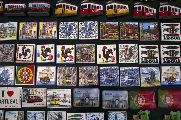 Magnets souvenirs from Lisbon city (Portugal) — Stock Photo, Image