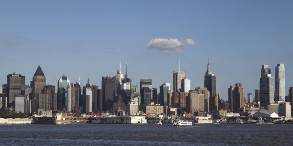 Manhattan (New York City) seen from the Hudson River (United States of America)