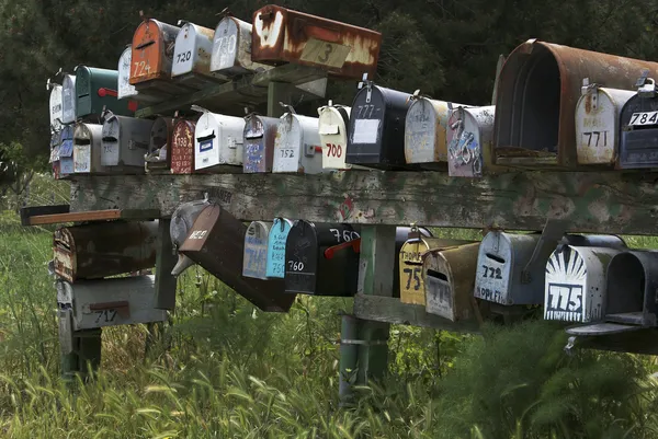 Skrzynki pocztowe na drodze do Sausalito - California - Usa — Zdjęcie stockowe