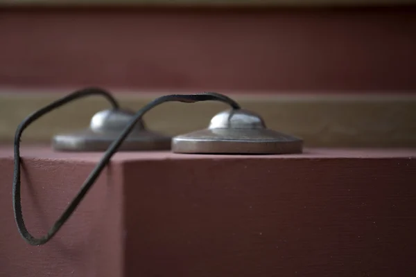 Two bells used for meditation in a Buddhist temple — Stock Photo, Image