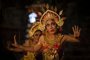 Yerel bir hindu Tapınağı Bali - Endonezya Bali dansı