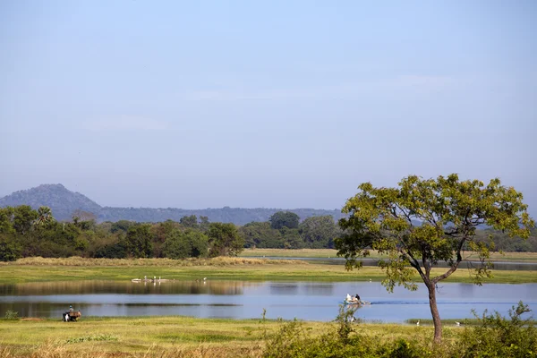 Parakrama Samudra, um tanque de irrigação do século XIII - lago em Polonnaruwa - Sri Lanka — Fotografia de Stock