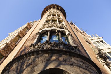 Casa de terrades (casa de les punxes) barcelona city, Katalonya, İspanya
