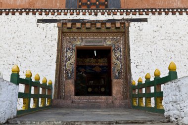 Entrance of Rinpun Dzong in Paro - Western Bhutan clipart