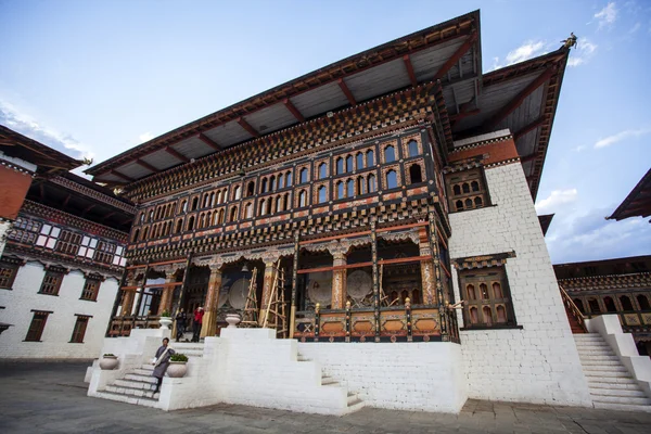Dentro do Trashi Chhoe Dzong em Thimphu, a capital do Reino Real do Butão, Ásia — Fotografia de Stock