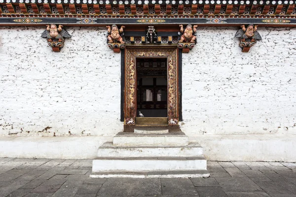 Wewnątrz trashi chhoe dzong w thimphu, stolicy królewskiej Królestwo Bhutanu, Azja — Zdjęcie stockowe