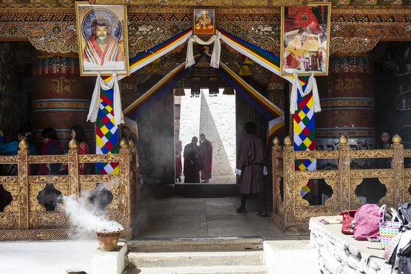 Uvnitř tango goemba - buddhistický klášter - blízko thimphu, Bhútán, Asie — Stock fotografie