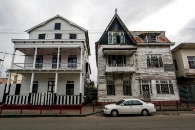 paramaribo Merkezi - Surinam - Güney Amerika'daki eski ev