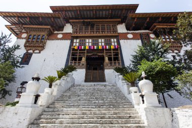 Giriş kapısı ve merdiven Punakha Dzong - Punakha - Merkez Bhutan