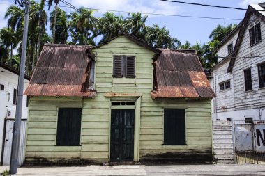 paramaribo Merkezi - Surinam - Güney Amerika'daki eski ev