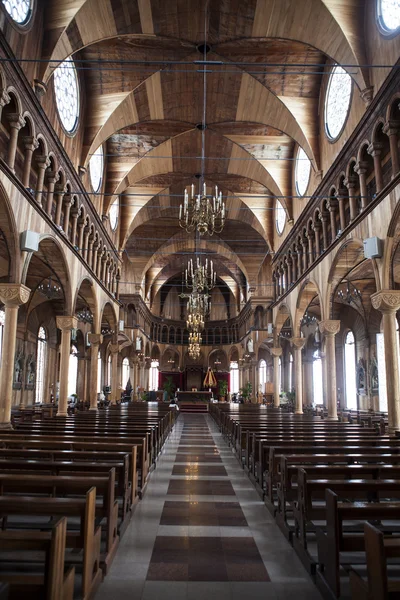 Interiér katedrály st. petrus a paulus v paramaribo - Surinam - Jižní Amerika — Stock fotografie