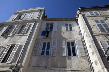 Cephe eski Fransız La Rochelle, Charente-Maritime, Fransa evler.