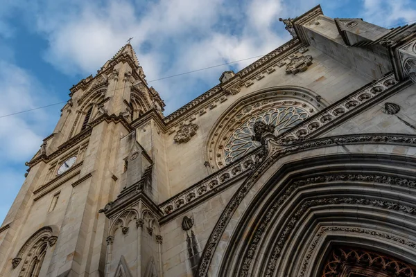Фасад Собора Сантьяго Испанский Catedral Santiago Баскский Donejakue Katedrala Римско — стоковое фото