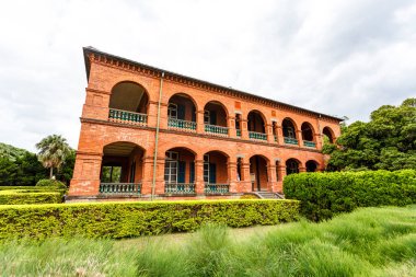Fort San Domingo 'nun (Fort Anthonio) dışında Tamsui, New Taipei, Tayvan, Asya