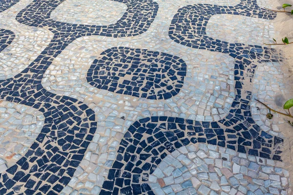 Чорно Білий Візерунок Знаменитого Тротуару Іпанемі Проект Оскара Німеєра Ріо — стокове фото