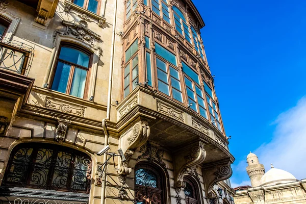 Facade Old House Center Baku Azerbaijan — Stock Photo, Image