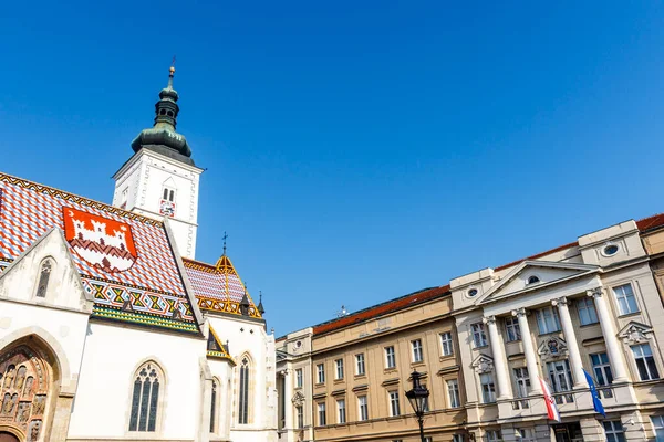 Facade Mark Church Roman Catholic Church Kaptol Zagreb Croatia Europe — Stock Photo, Image