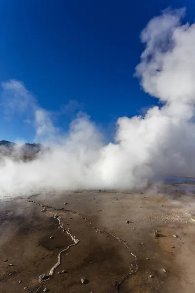 Paisaje Del Campo Geotermal Tatio Con Geyers Los Andes Atacama — Foto de Stock