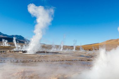 And Dağları, Atacama, Şili 'deki El Tatio jeotermal alanı.
