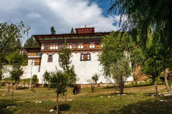 Exteriér Kláštera Rinpun Dzong Paro Bhútán Asie — Stock fotografie