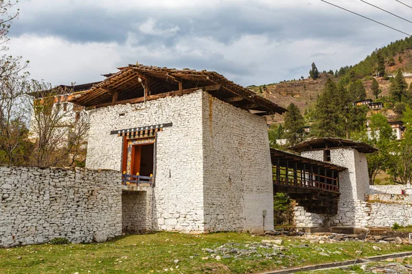 Brücke Des Dzong Über Den Paro Chhu Fluss Paro Bhutan — Stockfoto