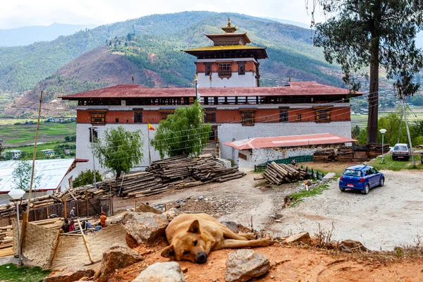 Exterior Rinpun Dzong Monastery Paro Bhutan Asia — Stock Photo, Image