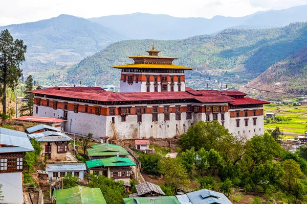 Зовнішній Монастир Дзонг Паро Бутан Азія — стокове фото