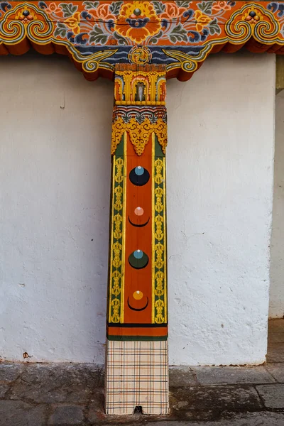 ブータン プナカのプナカ ドゥソン修道院内の豊かな装飾木の作品アジア — ストック写真