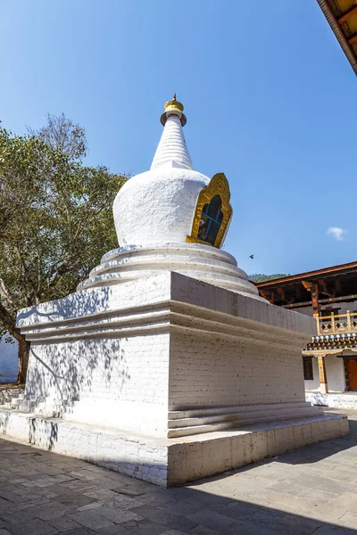 プナカ ドゥソン プナカ ブータン アジアの中の白い仏塔 — ストック写真