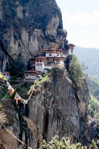 Vista Mosteiro Ninho Tigre Taktshang Goemba Paro Butão — Fotografia de Stock