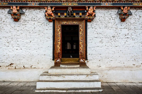 Thimphu Butan Asya Daki Trashi Chhoe Dzong Manastırına Giriş — Stok fotoğraf