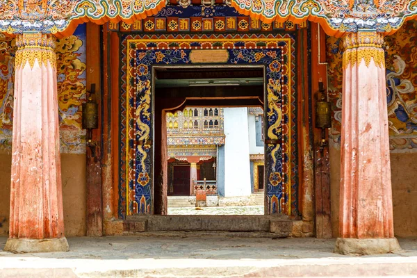 Entré Till Gangtey Goemba Klostret Phobjikha Valley Central Bhutan Asien — Stockfoto