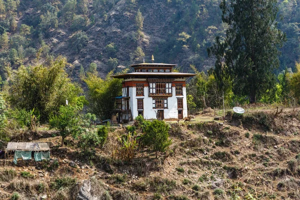 Bondehus Lokal Stil Bergen Bhutan Asien — Stockfoto