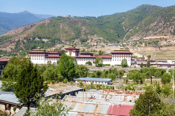 View Trashi Chhoe Dzong Monastery Thimphu Bhutan Asia — Stockfoto