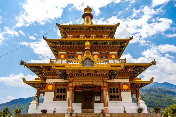 Exterior Khamsum Yeulley Namgyal Chorten Temple Dedicated King Punakha Bhutan — Stockfoto