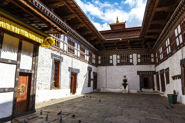 Pátio Mosteiro Trongsa Dzong Butão Ásia — Fotografia de Stock