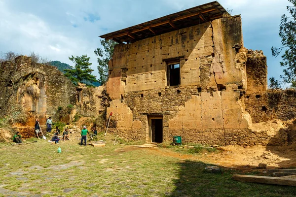 Ruinas Del Drukgyel Dzong Paro Bután Occidental Asia —  Fotos de Stock